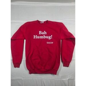 Port and Company Bah Humbug Ebenezer Scrooge Red Crewneck Sweatshirt Small